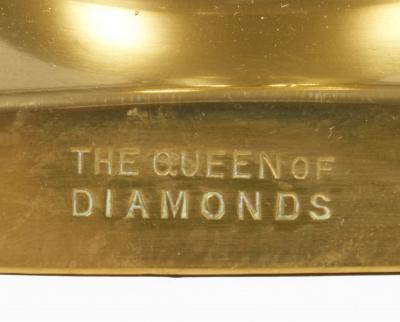 Brass Queen of Diamonds Candlesticks A Pair