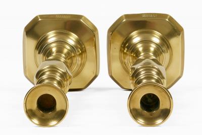 Brass Queen of Diamonds Candlesticks A Pair