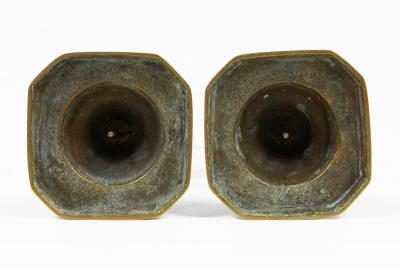 Brass Queen of Diamonds Candlesticks A Pair