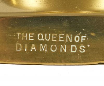 Brass Queen of Diamonds Candlesticks A Pair