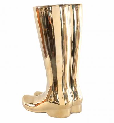 Brass Rainboot Shaped Umbrella Stand