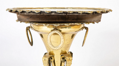 Brass Shell Edge Tray with Matching Brass Base