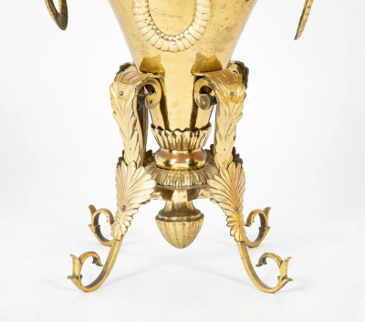 Brass Shell Edge Tray with Matching Brass Base