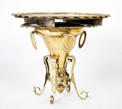 Brass Shell Edge Tray with Matching Brass Base