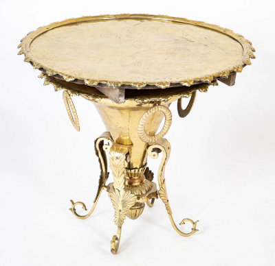 Brass Shell Edge Tray with Matching Brass Base