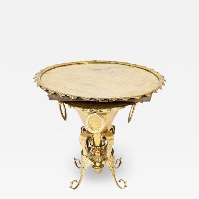 Brass Shell Edge Tray with Matching Brass Base