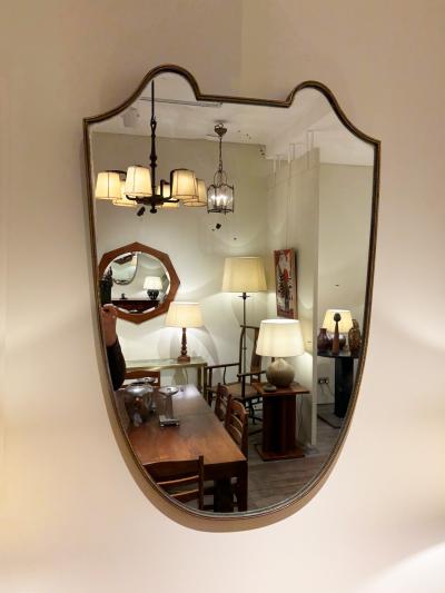 Brass Shield Mirror