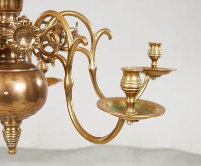 Brass Six Light Chandelier