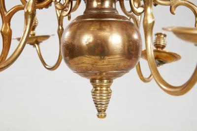 Brass Six Light Chandelier