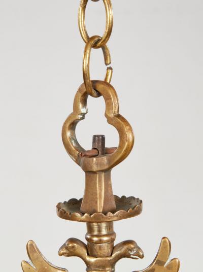 Brass Six Light Chandelier