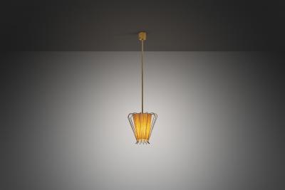 Brass Structured Hanging Lamp with Organic Lacing Sweden 1960s