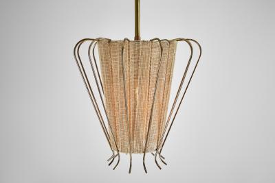 Brass Structured Hanging Lamp with Organic Lacing Sweden 1960s