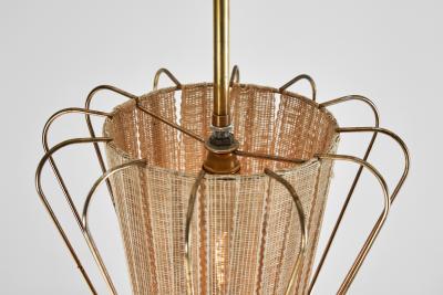Brass Structured Hanging Lamp with Organic Lacing Sweden 1960s