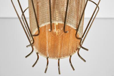 Brass Structured Hanging Lamp with Organic Lacing Sweden 1960s