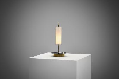 Brass Table Lamp with Opal Glass Shade Europe 20th Century