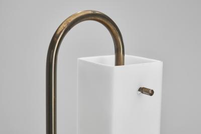 Brass Table Lamp with Opal Glass Shade Europe 20th Century