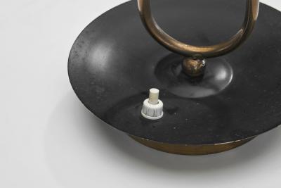 Brass Table Lamp with Opal Glass Shade Europe 20th Century