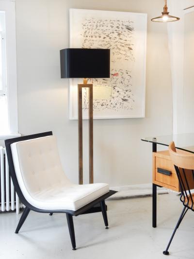 Brass Tone Modern Floor Lamp