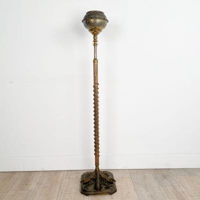 Brass Torch re with Bird Claw and Serpent Victorian 19th Century