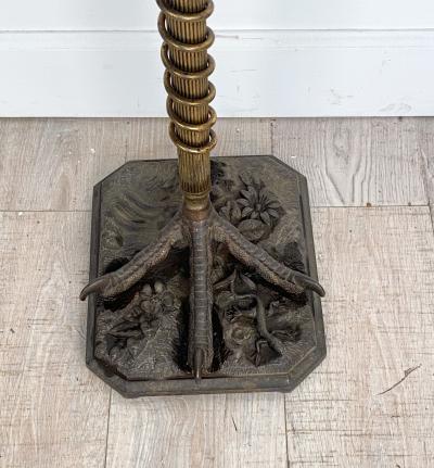 Brass Torch re with Bird Claw and Serpent Victorian 19th Century
