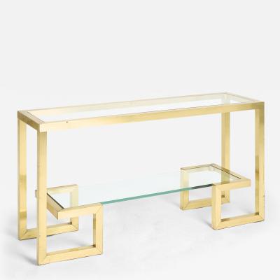 Brass Two Tier Console Table