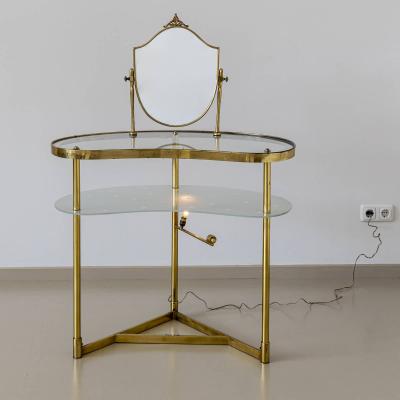 Brass Vanity Table marked Modello Depositato Italy circa 1950s