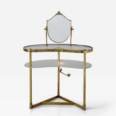 Brass Vanity Table marked Modello Depositato Italy circa 1950s
