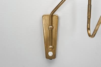 Brass Wall Lamp with Swivel Arm Denmark ca 1940s