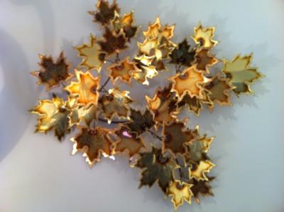 Brass Wall Leaf Sculpture