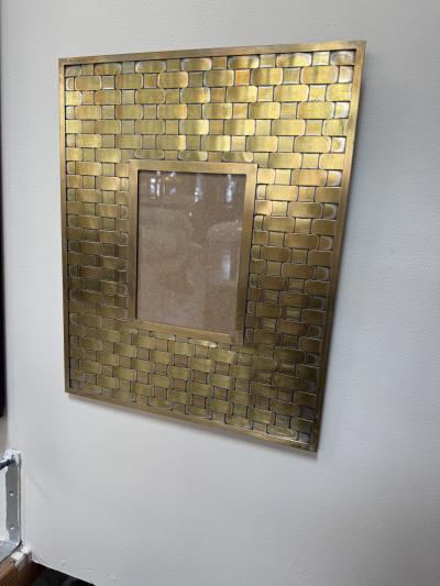 Brass Wall Picture Frame with Woven Pattern