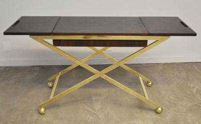 Brass X Base Serving Cart