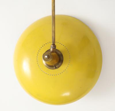 Brass Yellow Wall Lamp With Double Swivel Arm France 1950 s