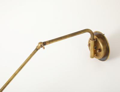 Brass Yellow Wall Lamp With Double Swivel Arm France 1950 s