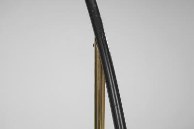 Brass and Black Lacquered Metal Floor Lamp Denmark 1950s