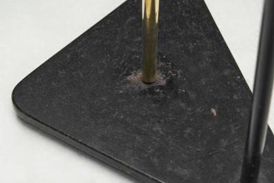 Brass and Black Lacquered Metal Floor Lamp Denmark 1950s