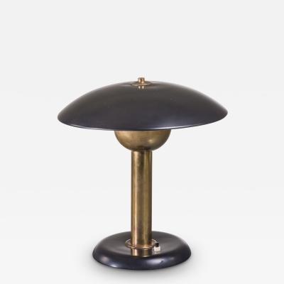 Brass and Black Metal Table Lamp Italy 1950s