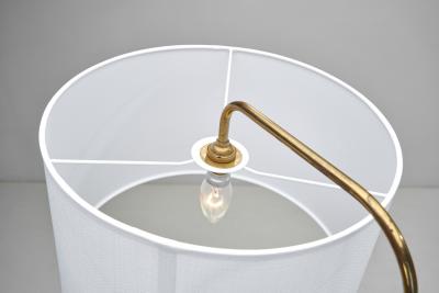 Brass and Black Steel Floor Lamp with Tripod Base France 1950s