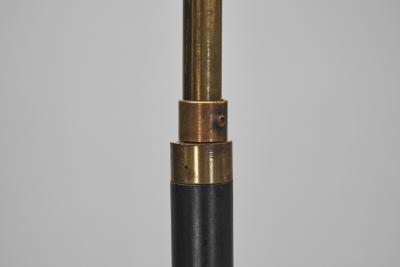 Brass and Black Steel Floor Lamp with Tripod Base France 1950s