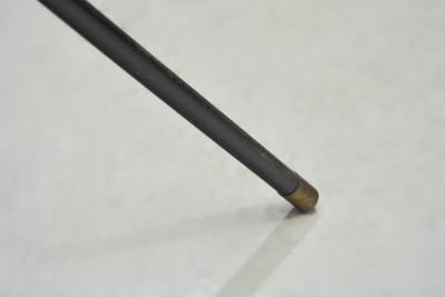 Brass and Black Steel Floor Lamp with Tripod Base France 1950s