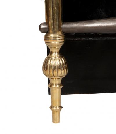 Brass and Cast Iron Fireplace Grate