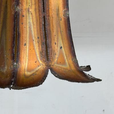 Brass and Copper Plated Brutalist Pendant Light