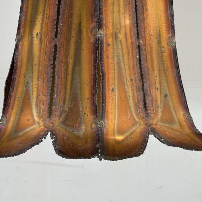 Brass and Copper Plated Brutalist Pendant Light