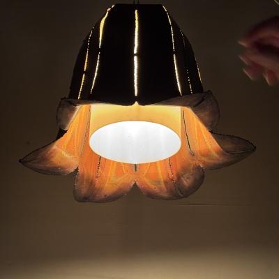 Brass and Copper Plated Brutalist Pendant Light