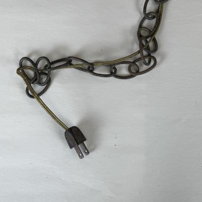 Brass and Copper Plated Brutalist Pendant Light