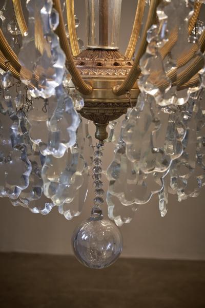 Brass and Crystal Moscow Chandelier 1960s