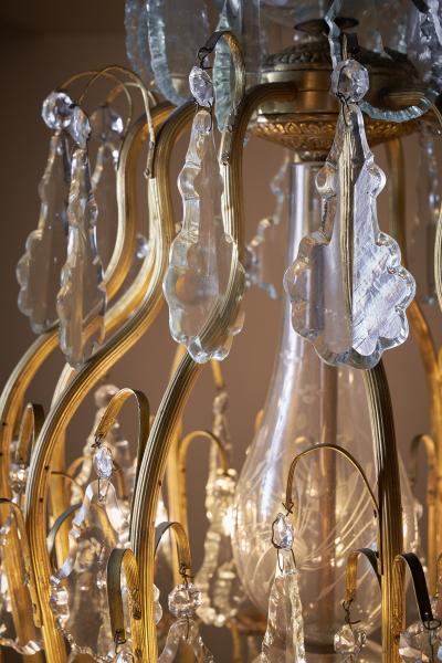 Brass and Crystal Moscow Chandelier 1960s