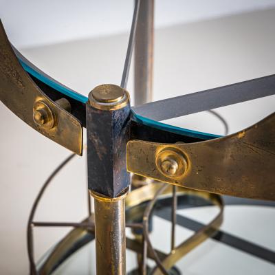 Brass and Glass Bar Cart Italy Mid 20th Century