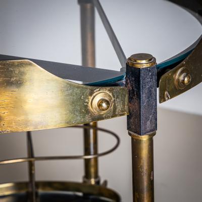 Brass and Glass Bar Cart Italy Mid 20th Century