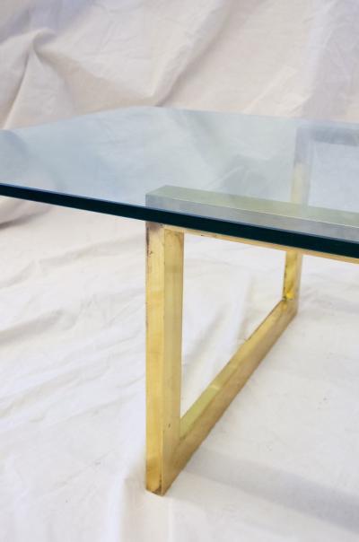 Brass and Glass Coffee Table 1980s
