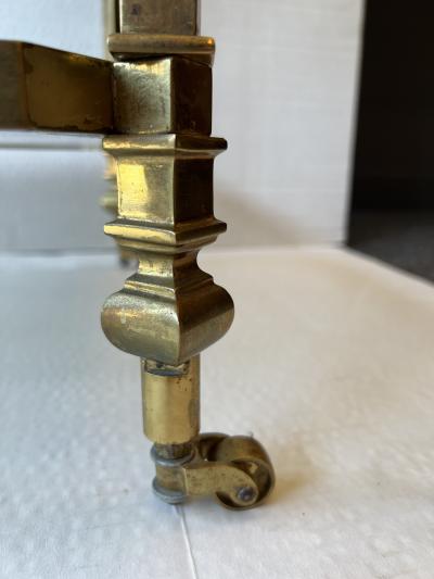 Brass and Glass Serving Table on Casters